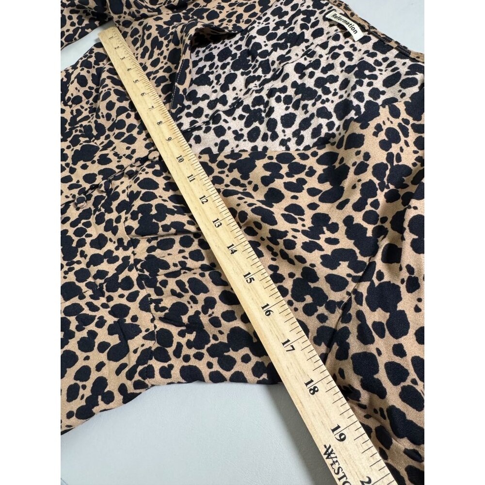 Reformation Leopard Button Front Long Sleeves Top… - image 5